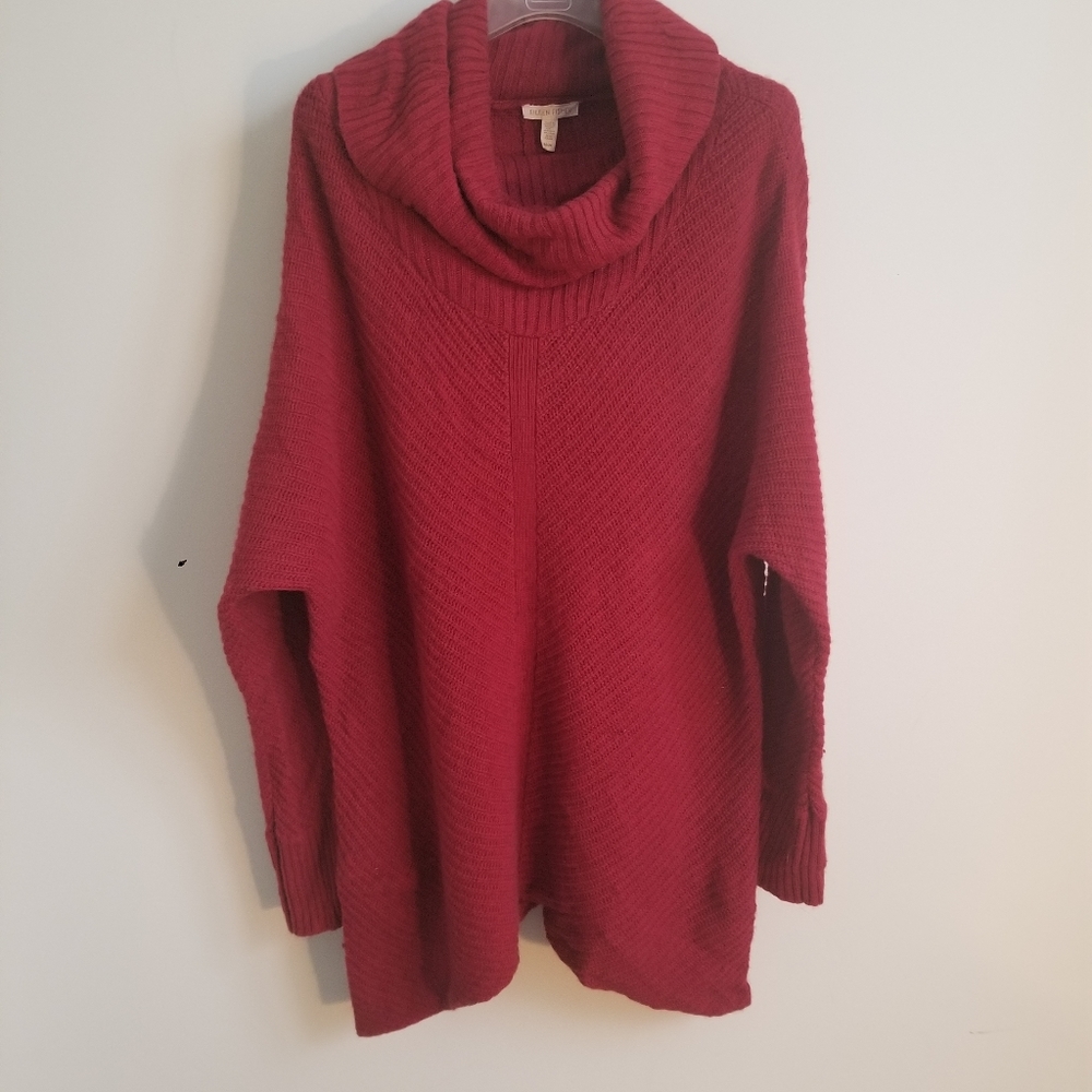 Eileen Fisher Red Cowl Neck Sweater